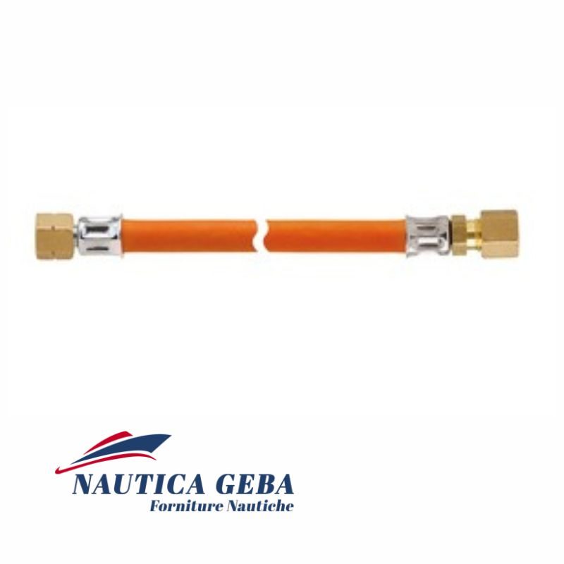 Tubo G 1/4 LH x RVS 8 x 600 mm da installare vicino alla bombola del gas Tubo G 1/4 LH x RVS 8 x 600 mm