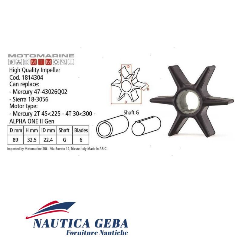Giranti di concorrenza per motori fuoribordo Honda. Misure.