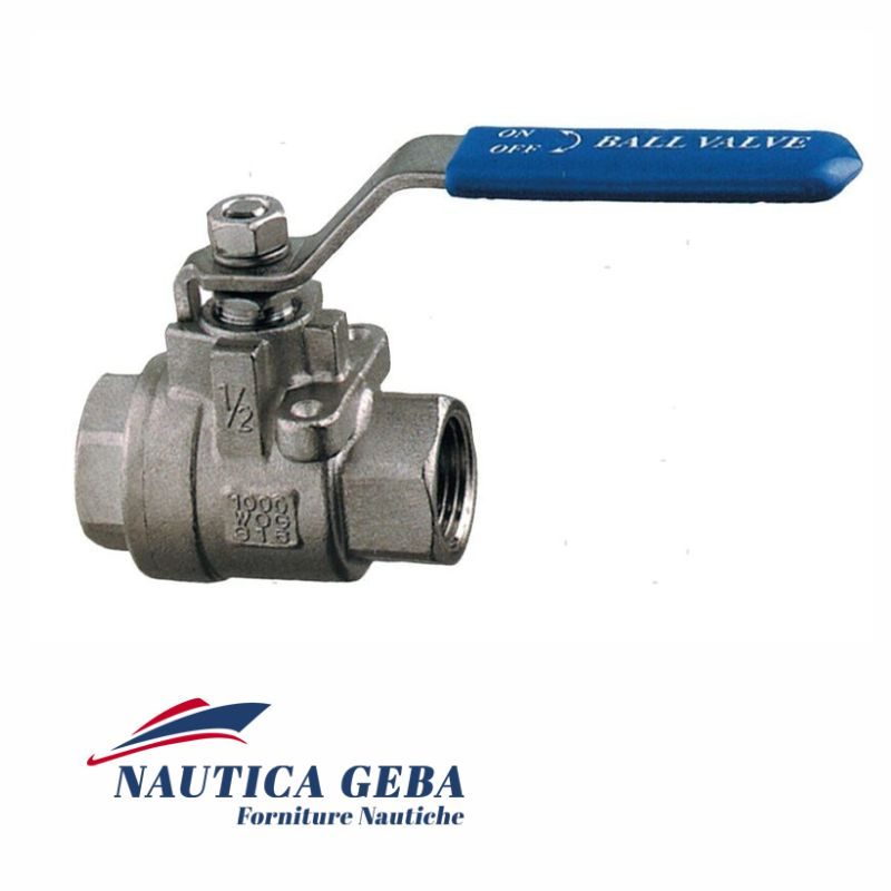 Valvola a sfera filettatura 1/2 Inox disponibile nel nostro negozio online di accessori nautici. Two pieces ball valve 1000 WOG Valvola a sfera filettatura 1/2 Inox. Two pieces ball valve 1000 WOG
