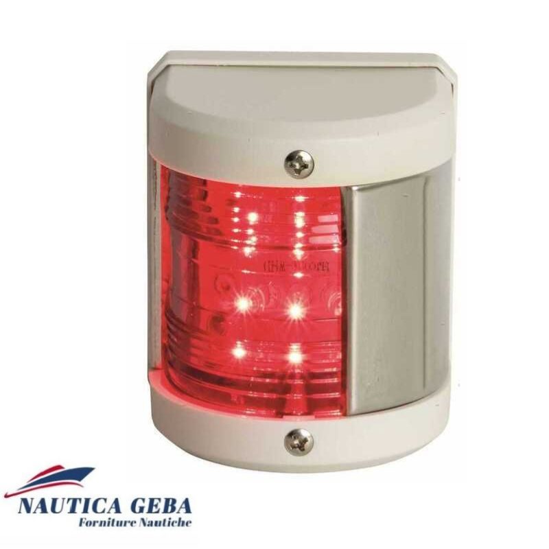 Fanali di navigazione LED 12V medi in Plastica con guance in Acciaio Inox luce rossa online nel nostro negozio Nautica Geba. Luci di navigazione e Fanali di via barca Led col. rosso 12V fino a 12 metri 65 x H75 mm