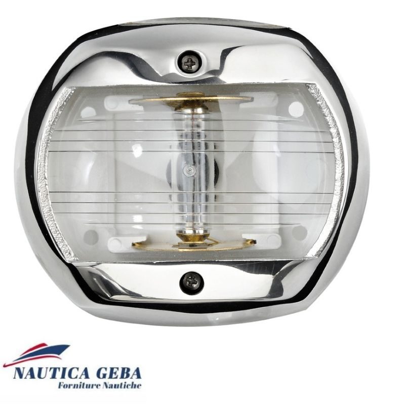 Luci Sphera Design fino a 20 m approvate RINA Fanale di poppa Led 12V fino a 20 metri 70 x 90 mm inox 135 gradi poppa disponibile nel nostro negozio online di accessori nautici.