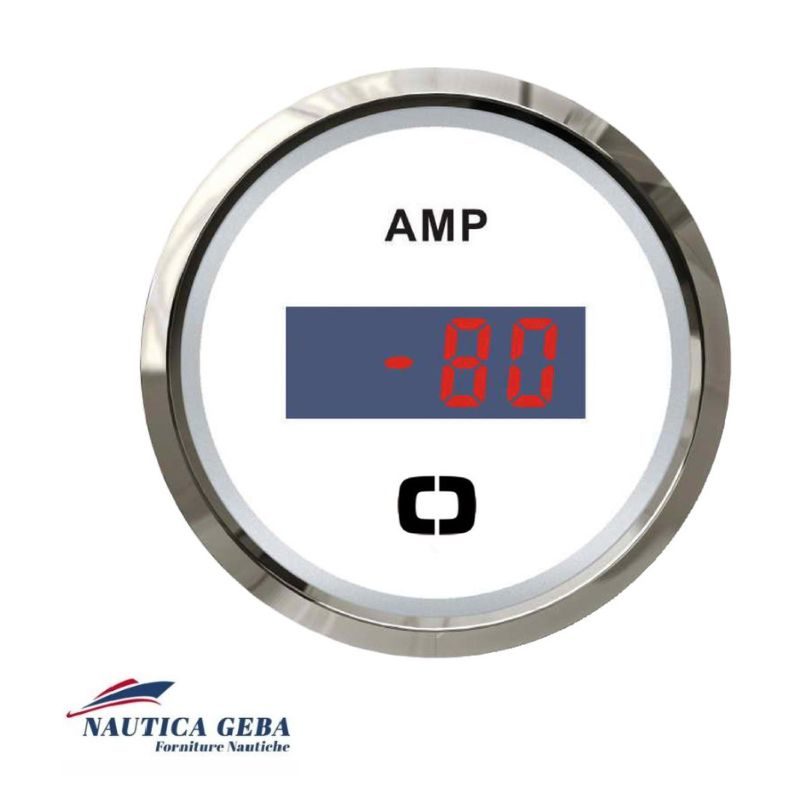 Amperometro Digitale per letture precise della corrente elettrica nelle tue applicazioni nautiche. Amperometro Digitale con Shunt Bianco/Lucida
